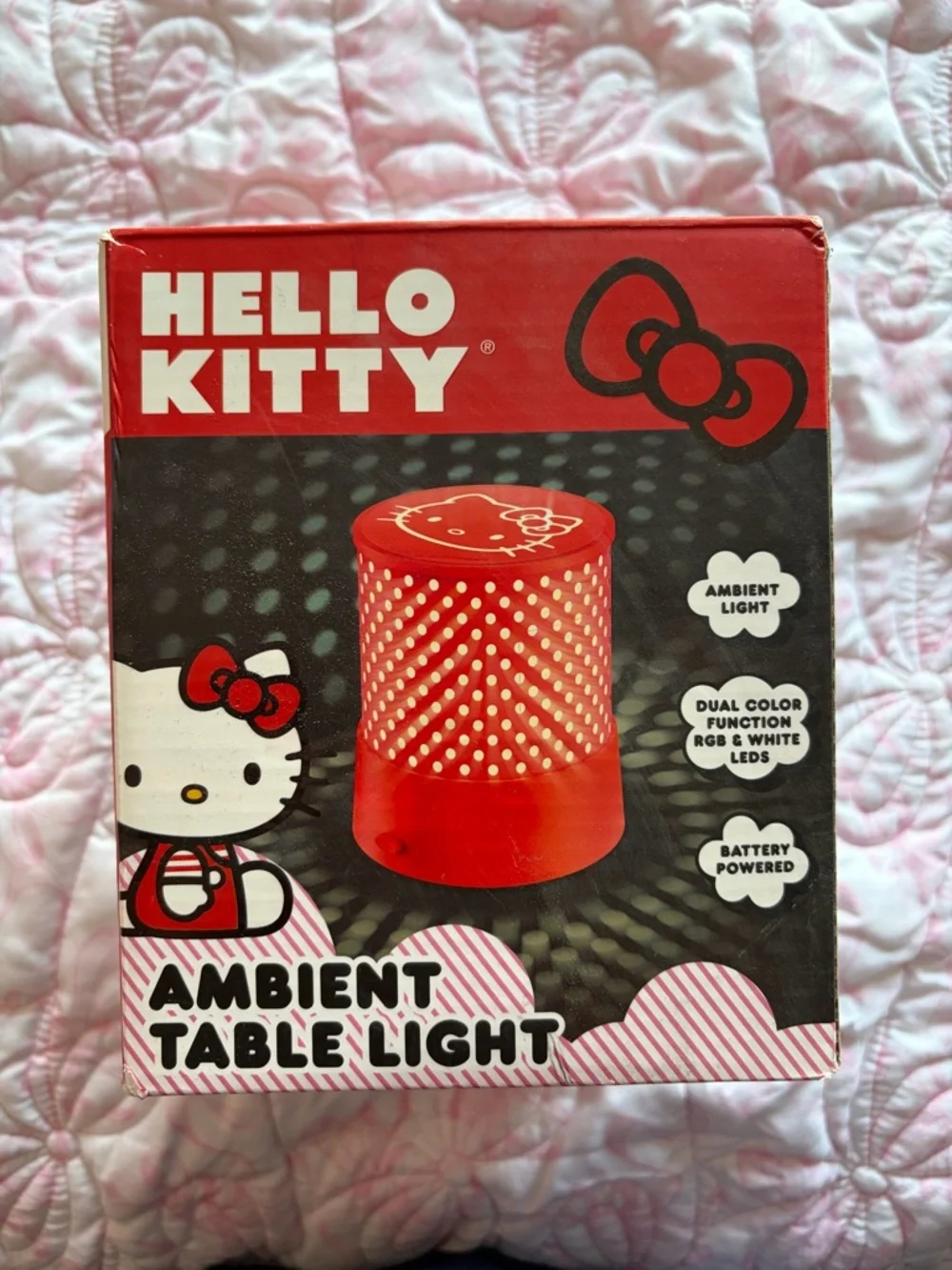 Hello Kitty Red Ambient Table Light with Polka Dot Shade